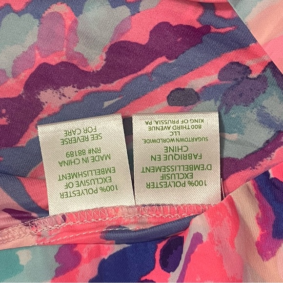 Lilly Pulitzer Colony Coral Shell Out Colby Pink Blue Print Romper M - Picture 12 of 12